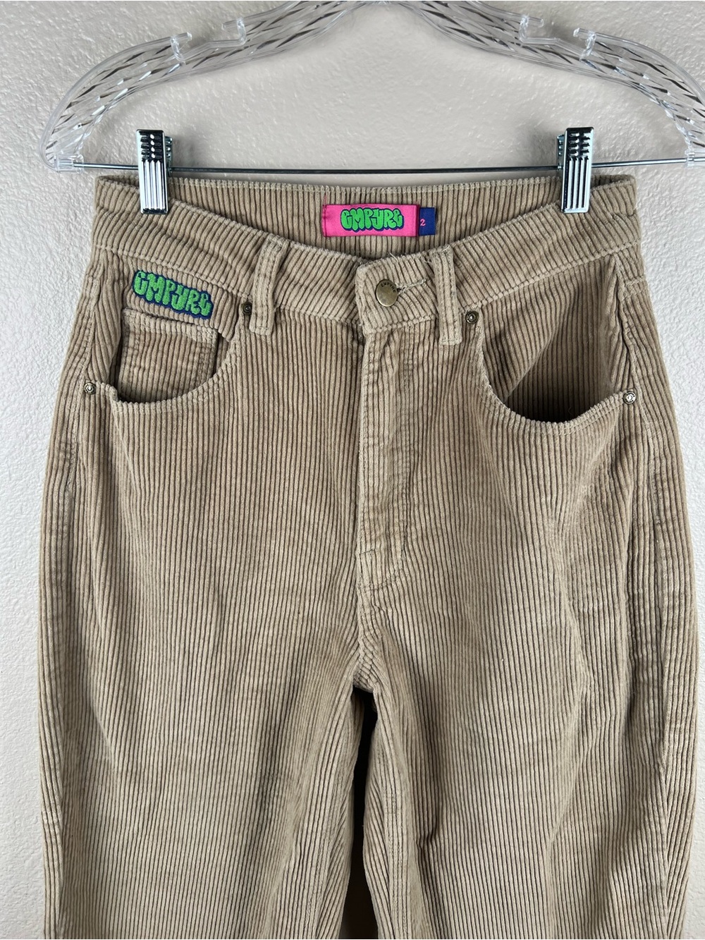 Empyre Beige Corduroy High Rise Pants Size 2